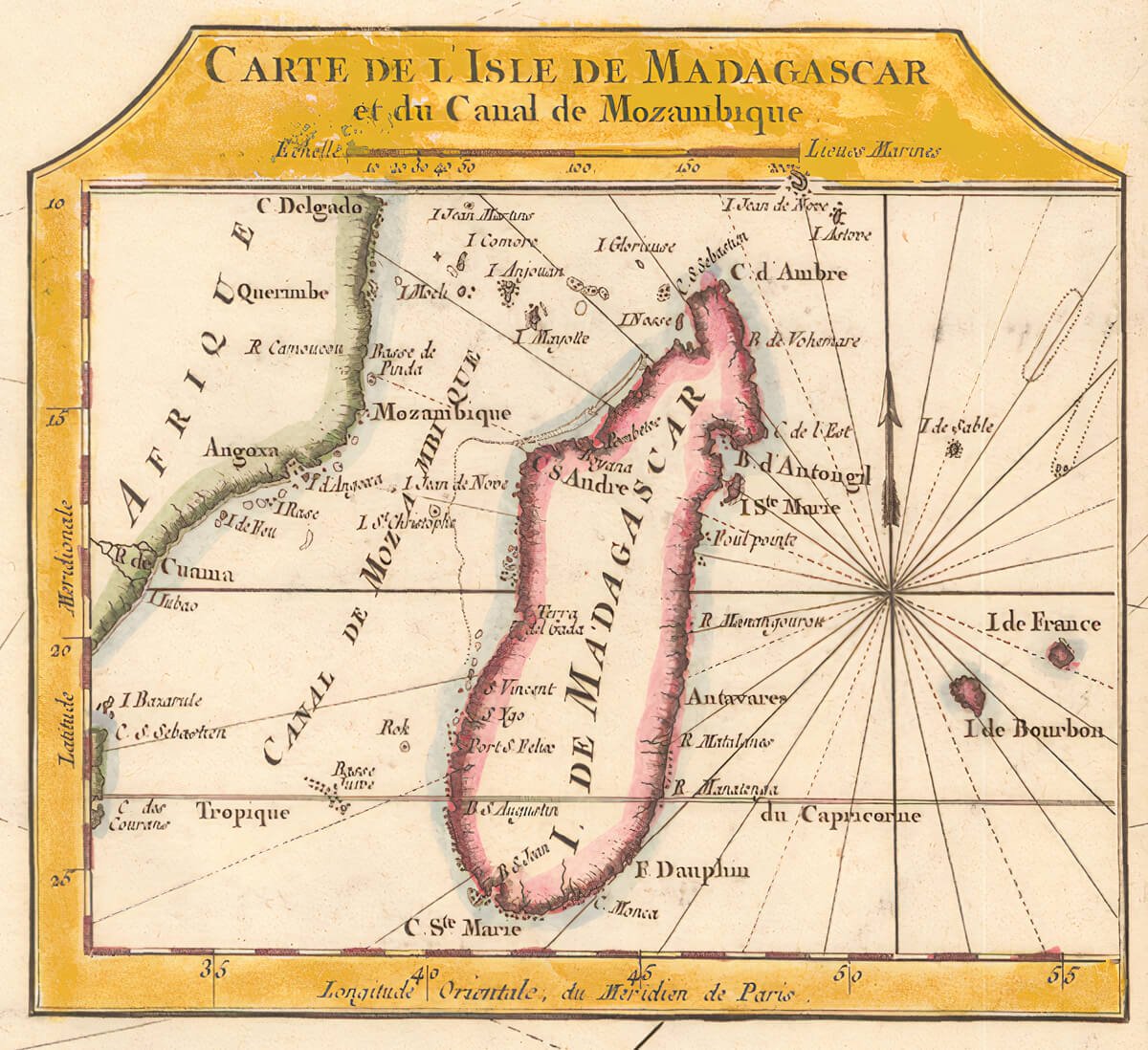 Old Madagascar Map further cart details appearing at the top right.