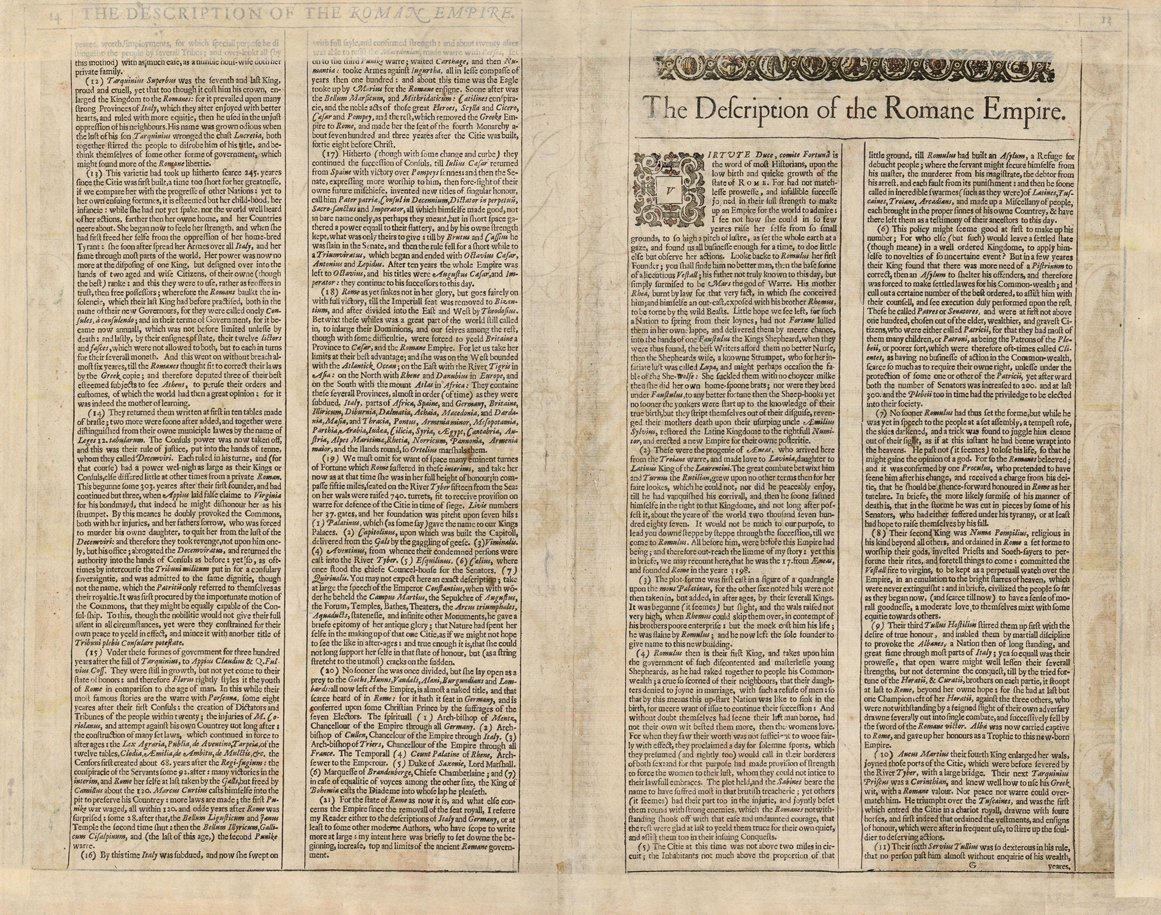 Text on rear of map in John Speed Atlas