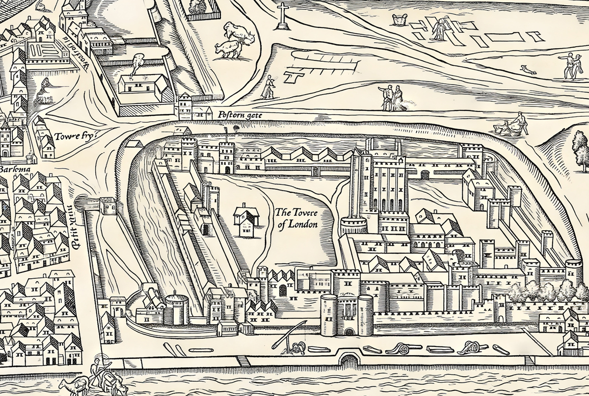 The Tower of London on The Agas Map